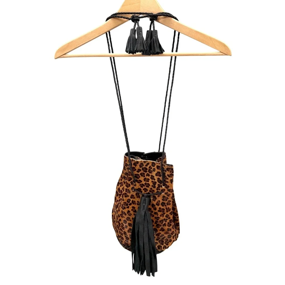 Wendy Nichol Leopard Pony Hair Leather Limited Edition Bullet Bag Backpack‎ RARE